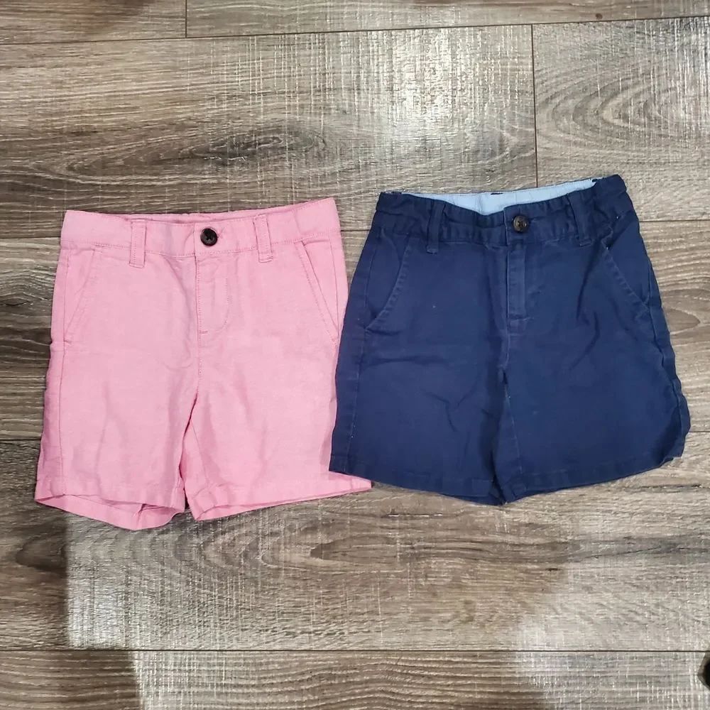 Janie and Jack Shorts Size 2-3T Pink and Blue Kids Shorts 2 Pieces